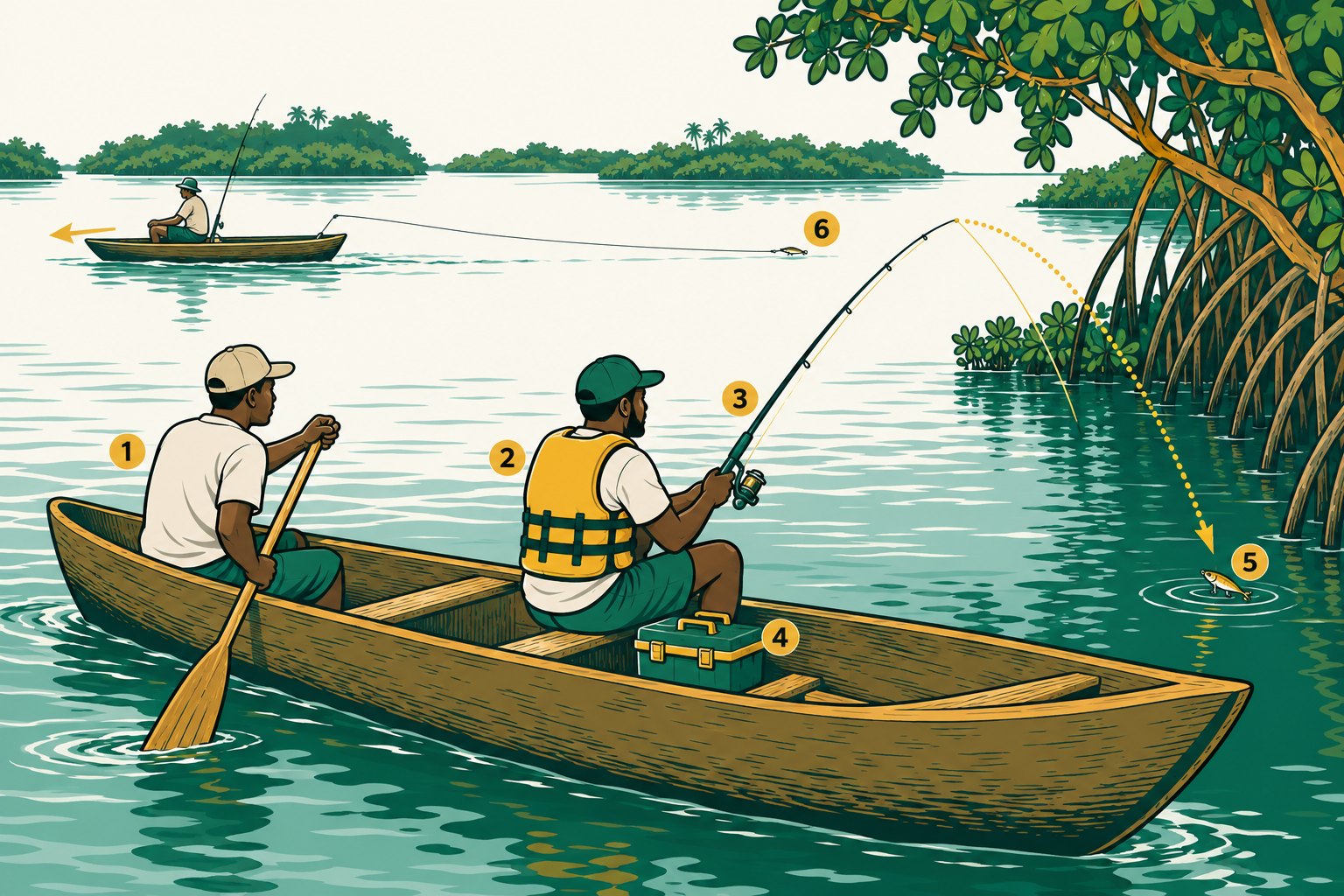 Pêcher en pirogue