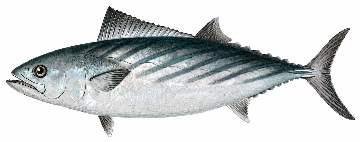 Planche d’identification : La Bonite à dos rayé